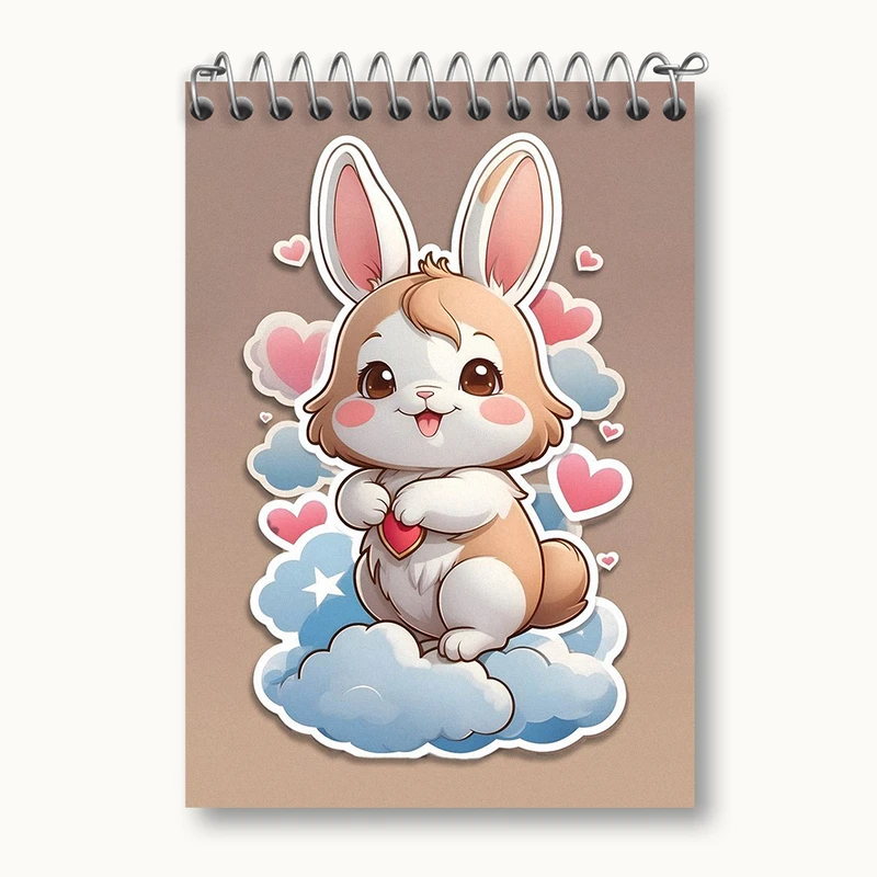 دفتر یادداشت 50 برگ خندالو طرح خرگوش کیوت کد N2108