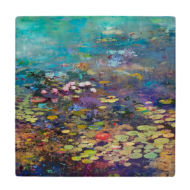  زیر لیوانی  طرح نقاشی گل های نیلوفر مردابی کد    5979109_4876