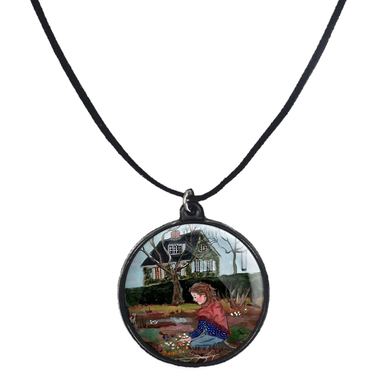 گردنبند پرمانه طرح دخترونه کد pmb.23425 مدل دو طرفه