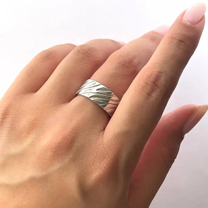 انگشتر نقره زنانه مدل zebra