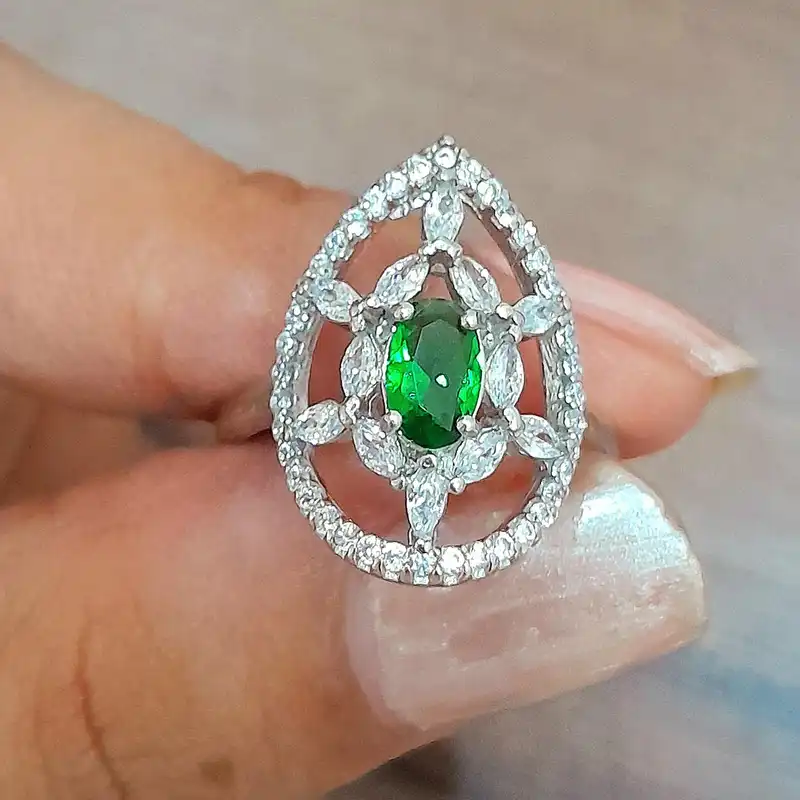 انگشتر نقره زنانه مدل جواهر JW5085