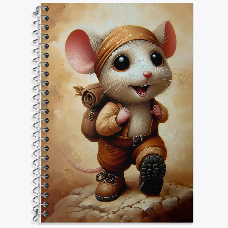 دفتر زبان 50 برگ خندالو مدل دو خط طرح موش ماجراجو کد F5506