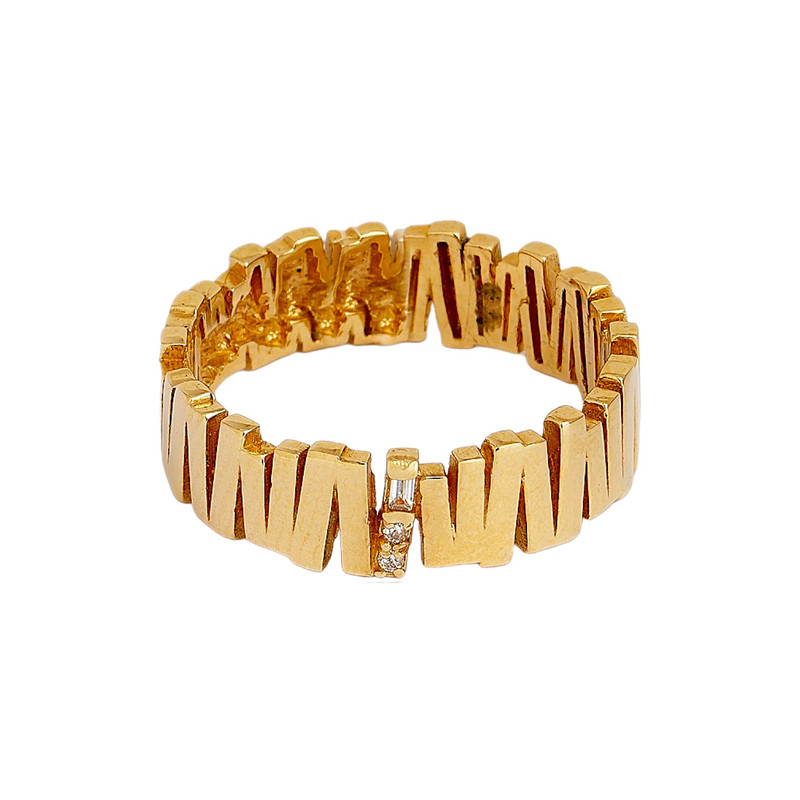 انگشتر طلا 18 عیار زنانه لاوین مدل زیگزاگ سایز 57