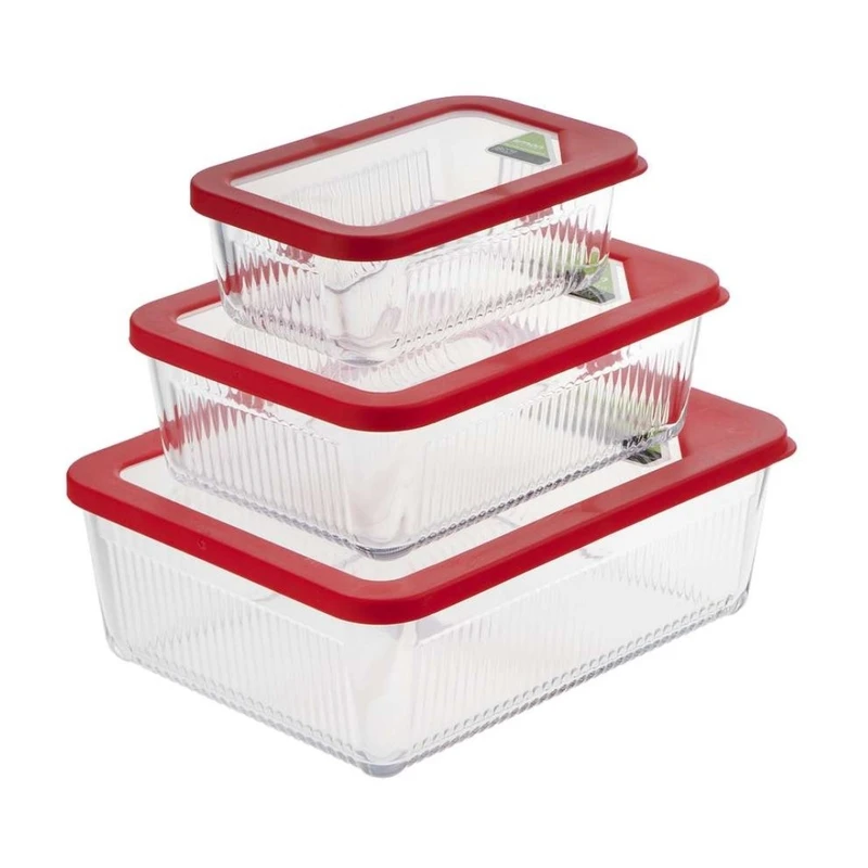 ظرف نگهدارنده لیمون مدل شیاردار کد HS2100 مجموعه 3 عددی