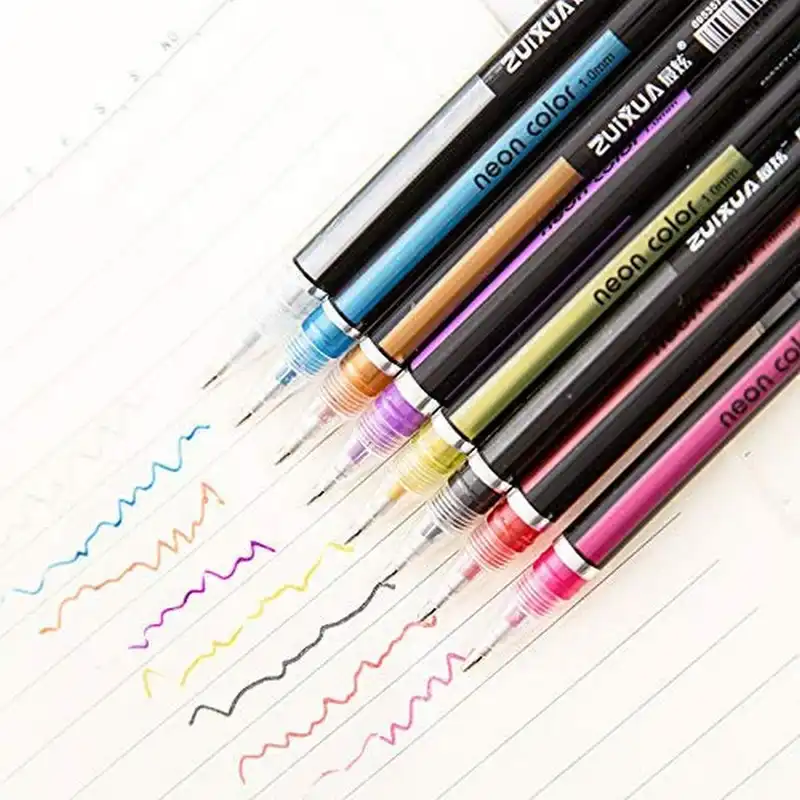 خودکار مدل نئون پاستلی شبرنگ مجموعه 12 عددی