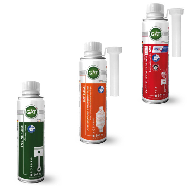 کاتالیزورشوی و تمیزکننده سیستم سوخت رسانی پلاس و موتورشوی گات مدل CPE حجم 300 میلی لیتر بسته 3 عددی