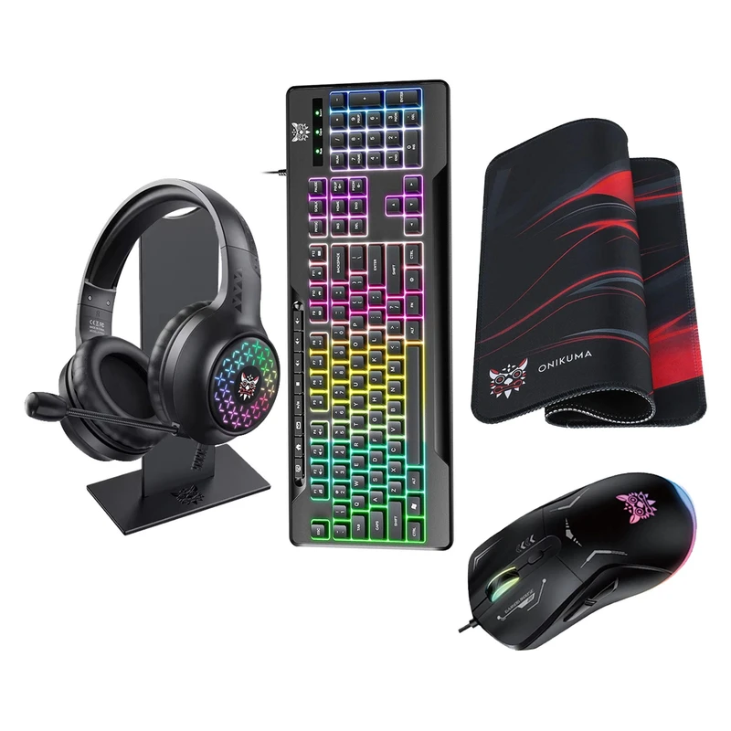 ست گیمینگ اونیکوما مدل TZ5006، سوییچ ممبران، Full-Size، نورپردازی LED RGB