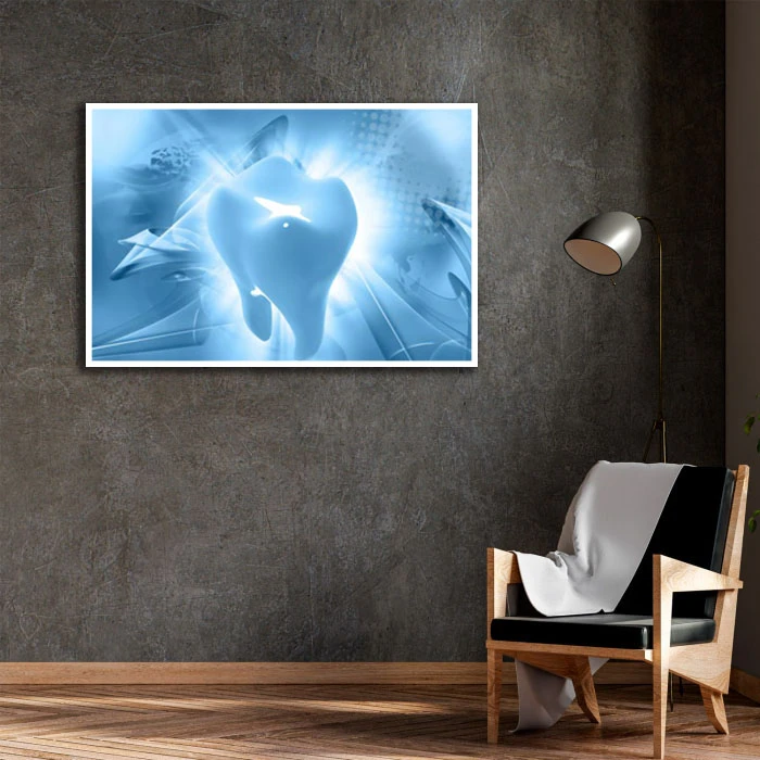 تابلو نوری بکلیت طرح دندانپزشکی مدل W-D2314 فریم سفید