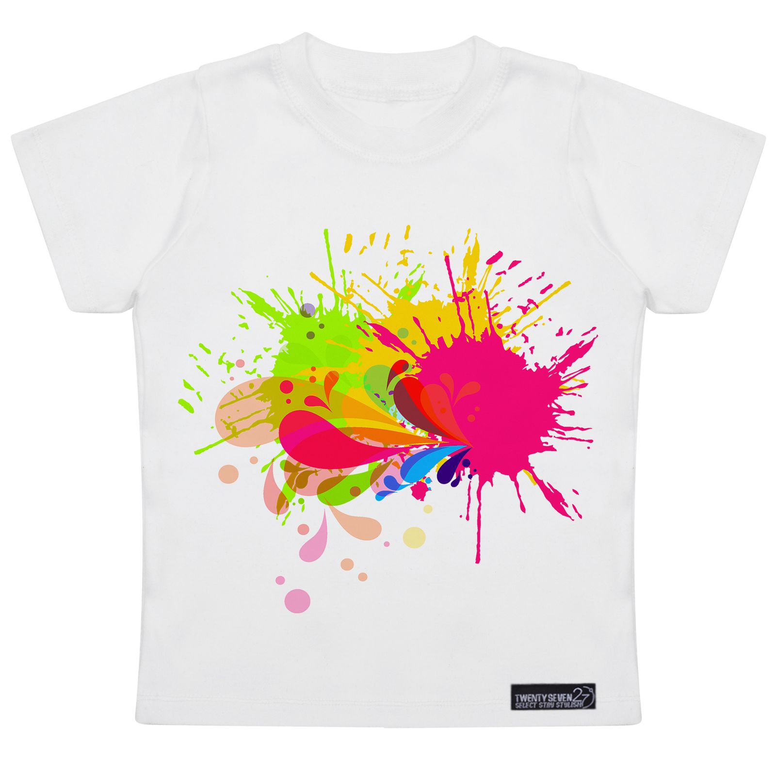 تی شرت آستین کوتاه دخترانه 27 مدل Brush Watercolor کد MH953 -  - 1