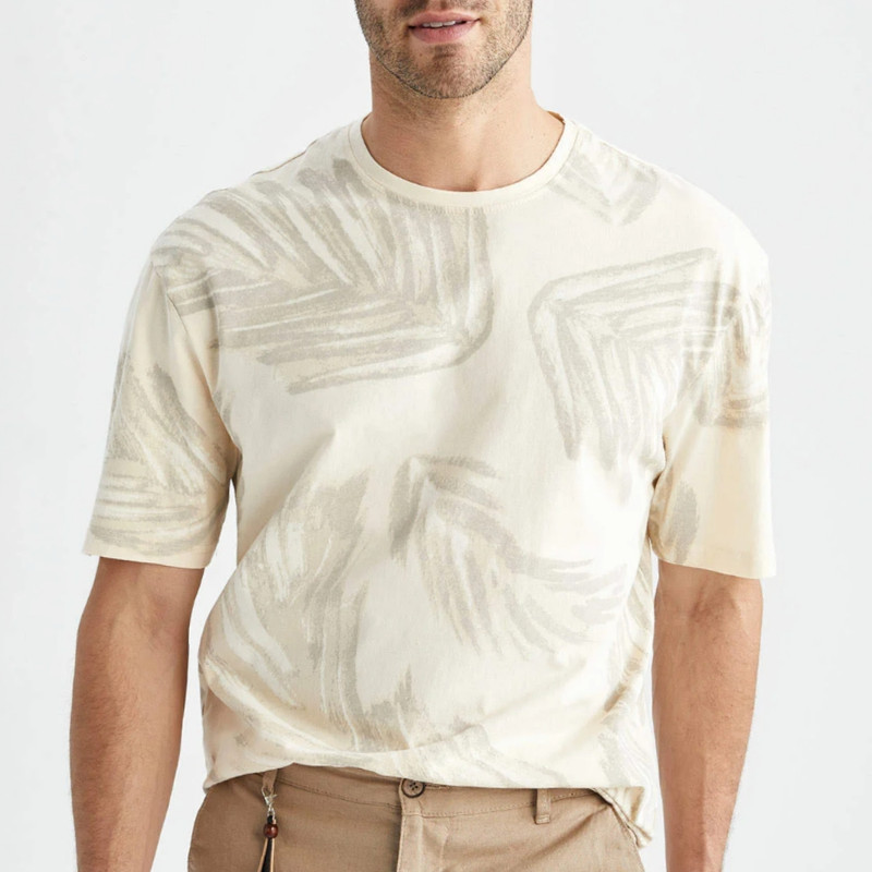 تی شرت آستین کوتاه مردانه دفکتو مدل سوپر پنبه فیت اسلیم