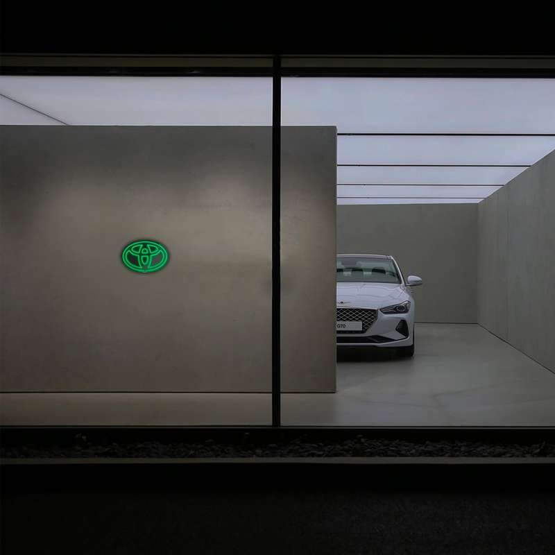 چراغ دیواری نئون دیزاین مدل Toyota-Logo-BL_GR