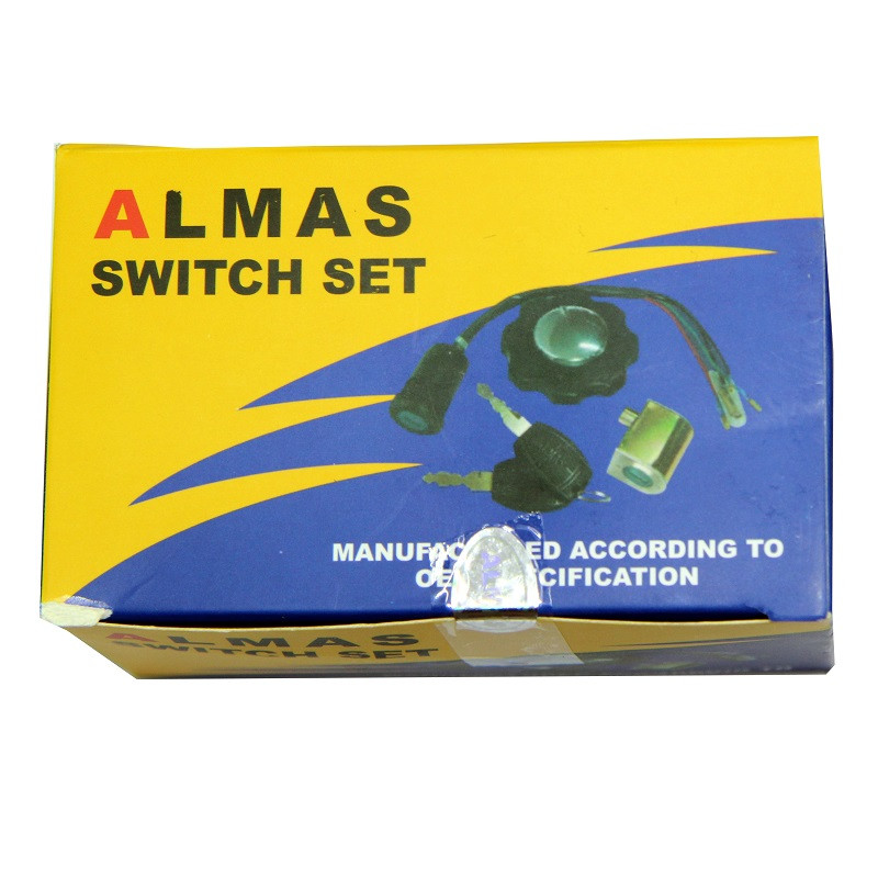 قفل و سوییچ سیکلت الماس کد 99  به همراه درب باک موتور مناسب برای هندا 125 CDI بسته 3 عددی