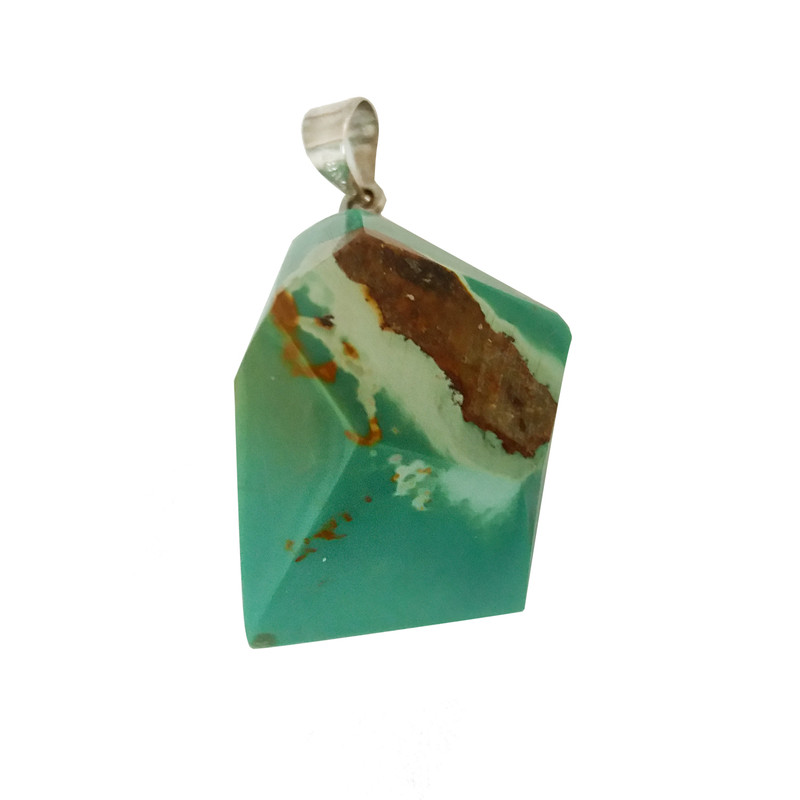 آویز گردنبند نقره مدل فیروزه نیشابور کد NG2180