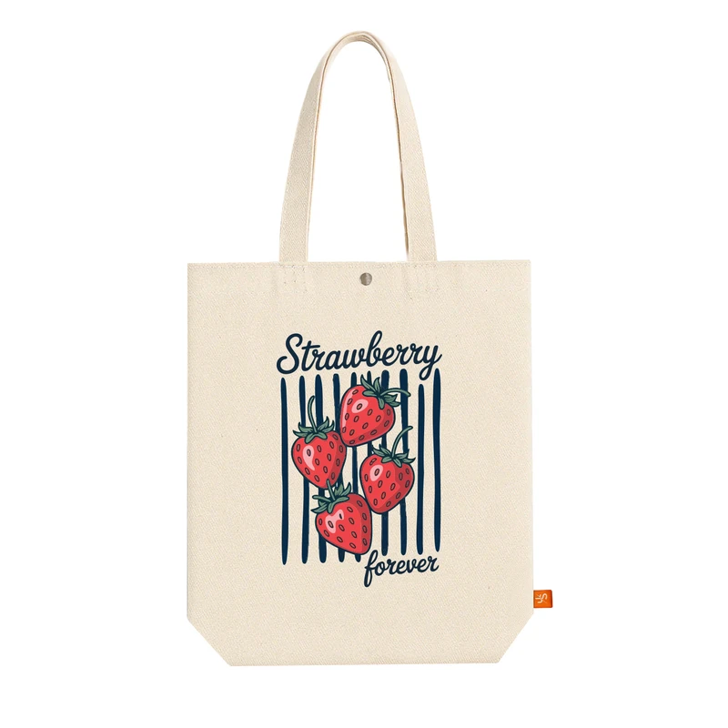 ساک خرید پارچه ای آس استایل من طرح توت فرنگی  کد ART1296