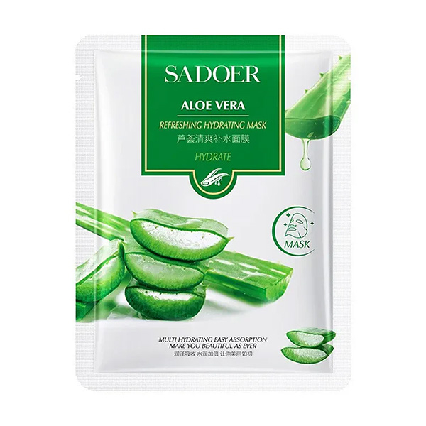 ماسک صورت سادور مدل چای سبز و آلوئه ورا وزن 25 گرم بسته 12 عددی