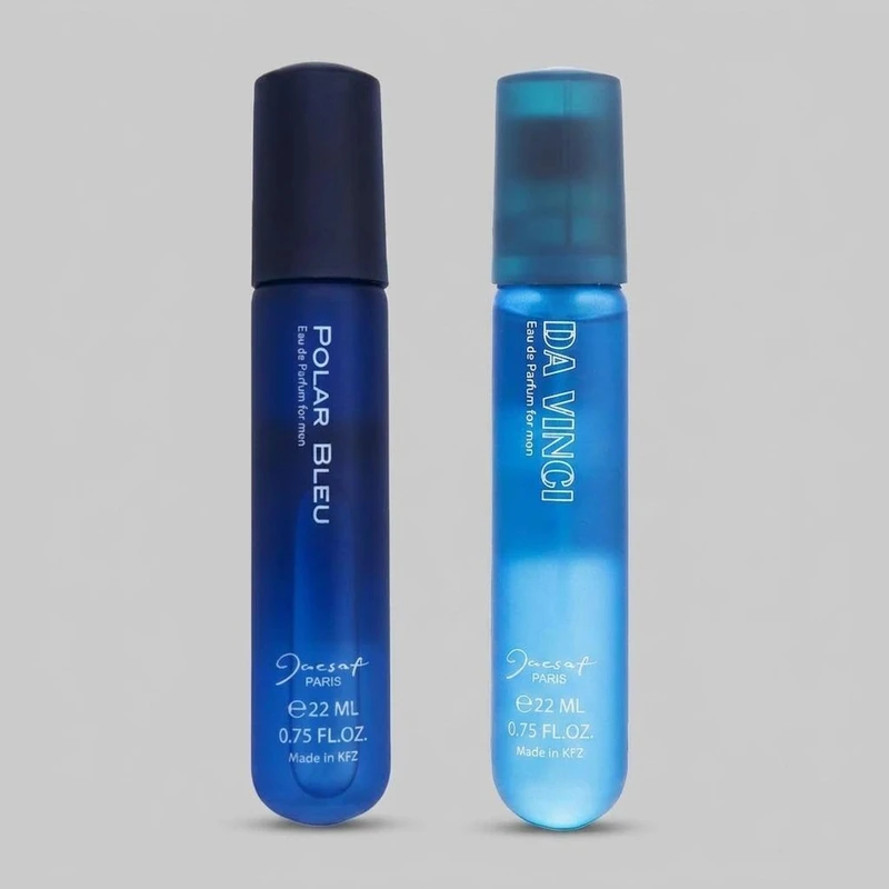 عطر جیبی مردانه ژک ساف مدل داوینچی حجم 22 میلی لیتر به همراه عطر جیبی مردانه ژک ساف مدل Polar Bleu