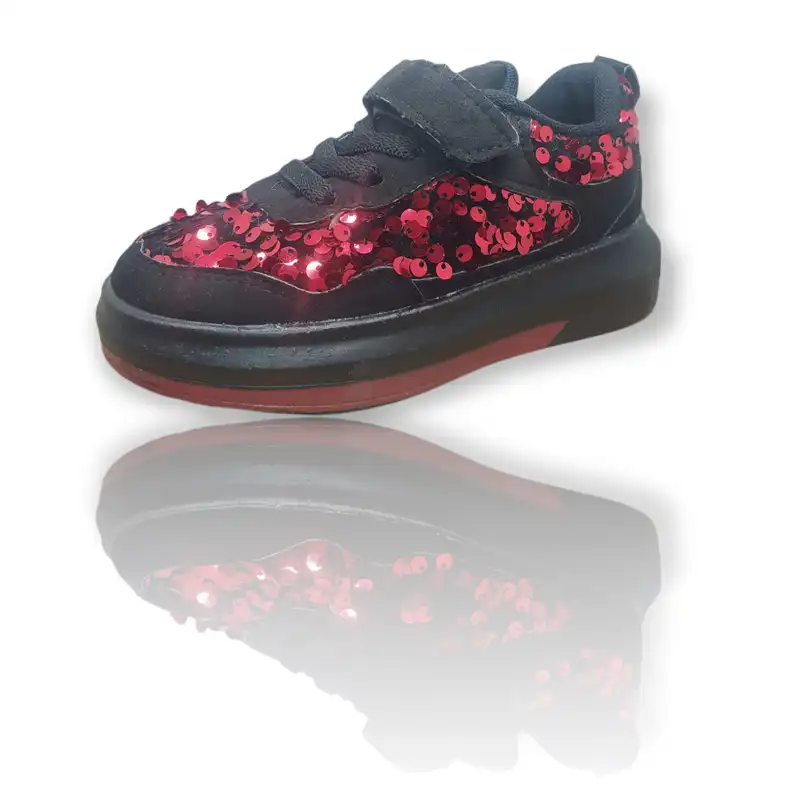 کفش راحتی بچگانه مدل پولک دار کد JN-BLC