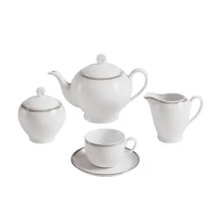 سرویس چای خوری 17 پارچه 6 نفره چینی زرین ایران مدل ایتالیا اف ریوا درجه یک