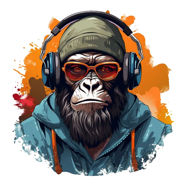 استیکر پارچه و لباس پاد آفرین مدل جذاب شامپانزه کد 44