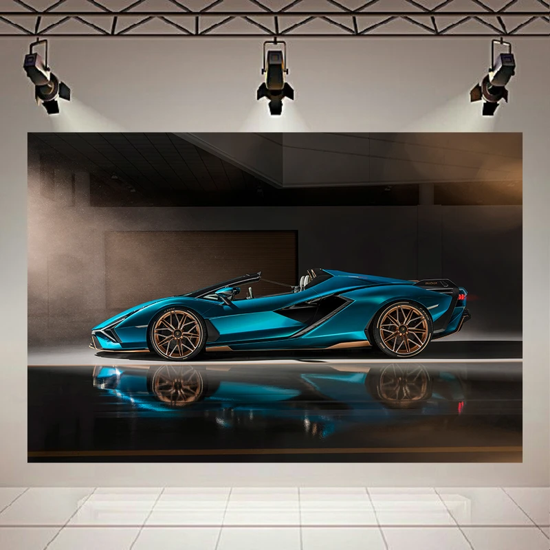 پوستر پارچه ای طرح لامبورگینی مدل Lamborghini Sian کد AR18110