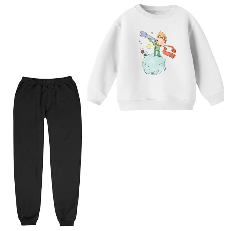 ست سویشرت و شلوار راحتی بچگانه مدل شازده کوچولو و تلسکوپ  