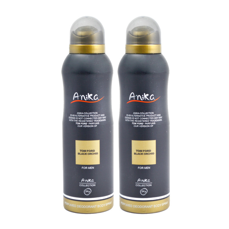 اسپری خوشبو کننده بدن مردانه آنیکا مدل Tom ford black orchid حجم 200 میلی لیتر مجموعه 2 عددی