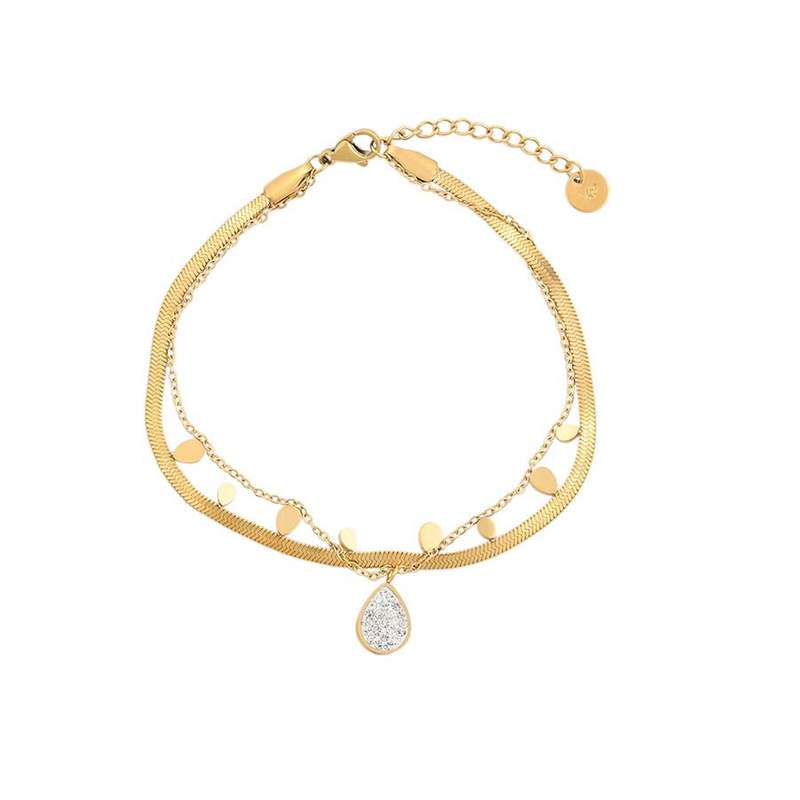 دستبند زنانه ژوپینگ مدل دو رج اشکی