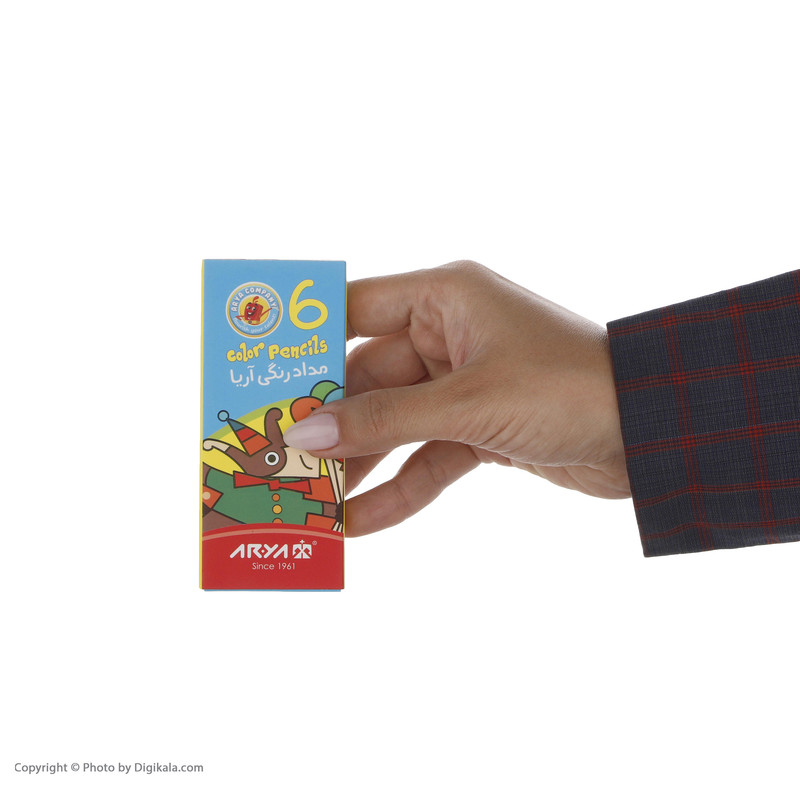 مداد رنگی 6 رنگ آریا مدل 3071