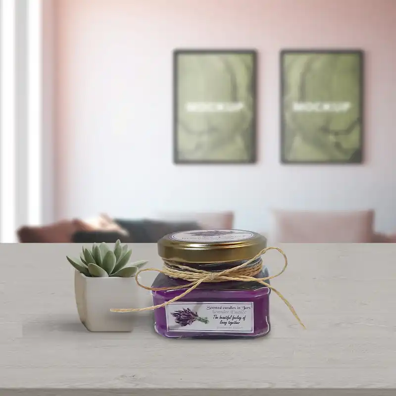 شمع دست ساز مدل معطر لاوندر01