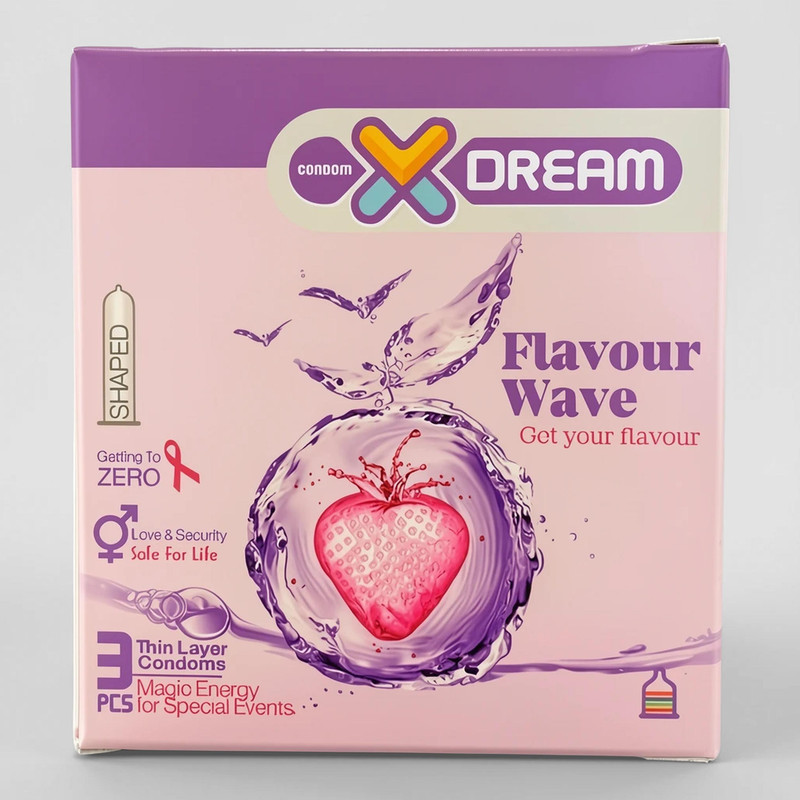 کاندوم ایکس دریم مدل Flavour wave بسته سه عددی