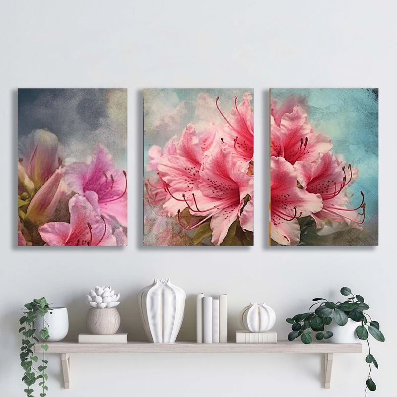 تابلو شاسی آتریسا مدل گل مدرن ATA091 مجموعه سه عددی