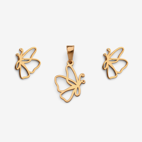 نیم ست طلا 18 عیار زنانه سایا گلد مدل پروانه ns11