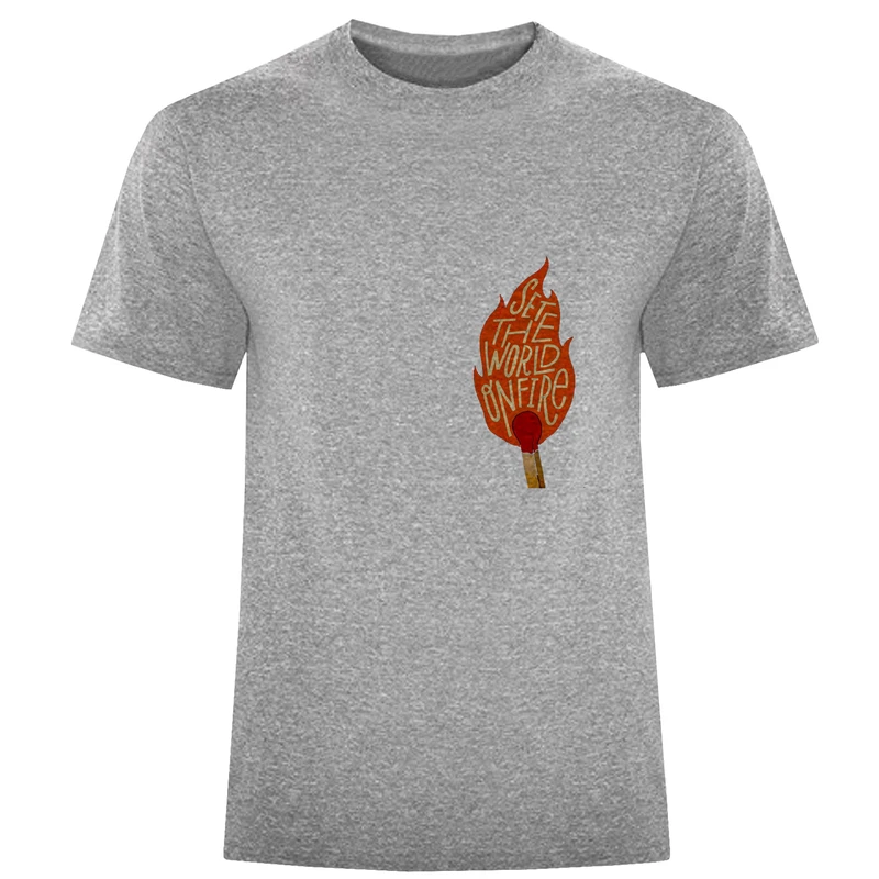 تی شرت آستین کوتاه مردانه مدل شعله کبریت D507