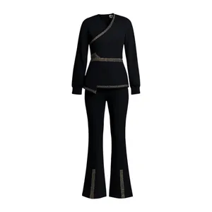 ست کت و شلوار زنانه مدل نگین دار 10231