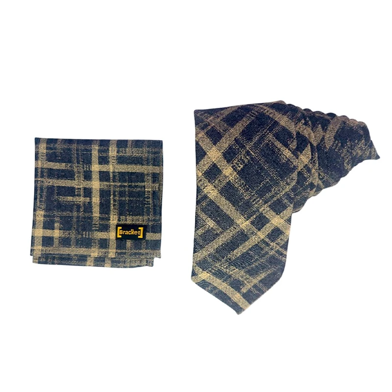 ست کراوات و دستمال جیب مردانه براکت مدل BL205