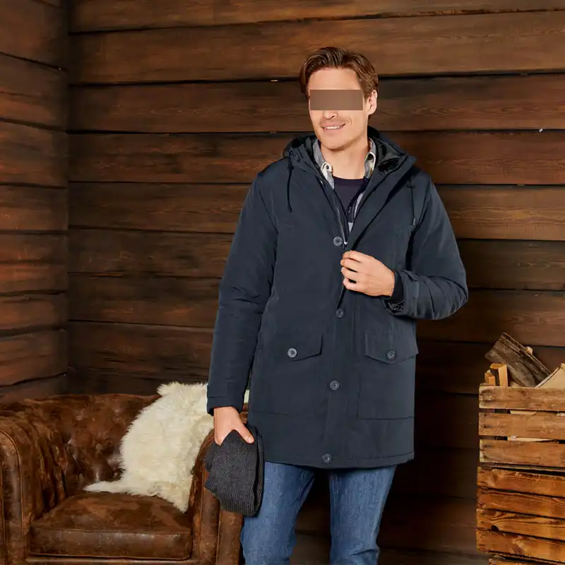 کاپشن مردانه لیورجی مدل LUXBut2021 رنگ سرمه ای