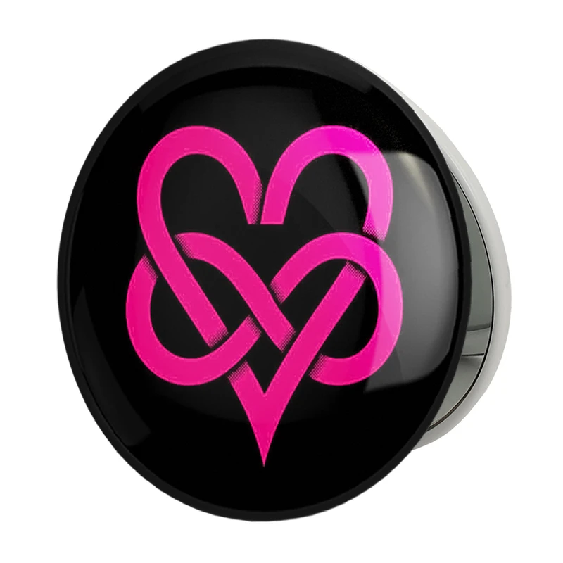 آینه جیبی خندالو طرح عاشقانه مدل تاشو کد 27142 