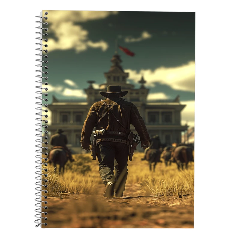 دفتر زبان 50 برگ مدوپد مدل سه خط طرح رد دد red dead کد DF13496