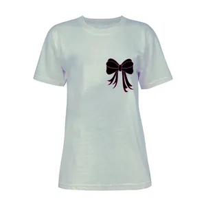 تی شرت آستین کوتاه زنانه مدل پاپیون کد L74 رنگ طوسی