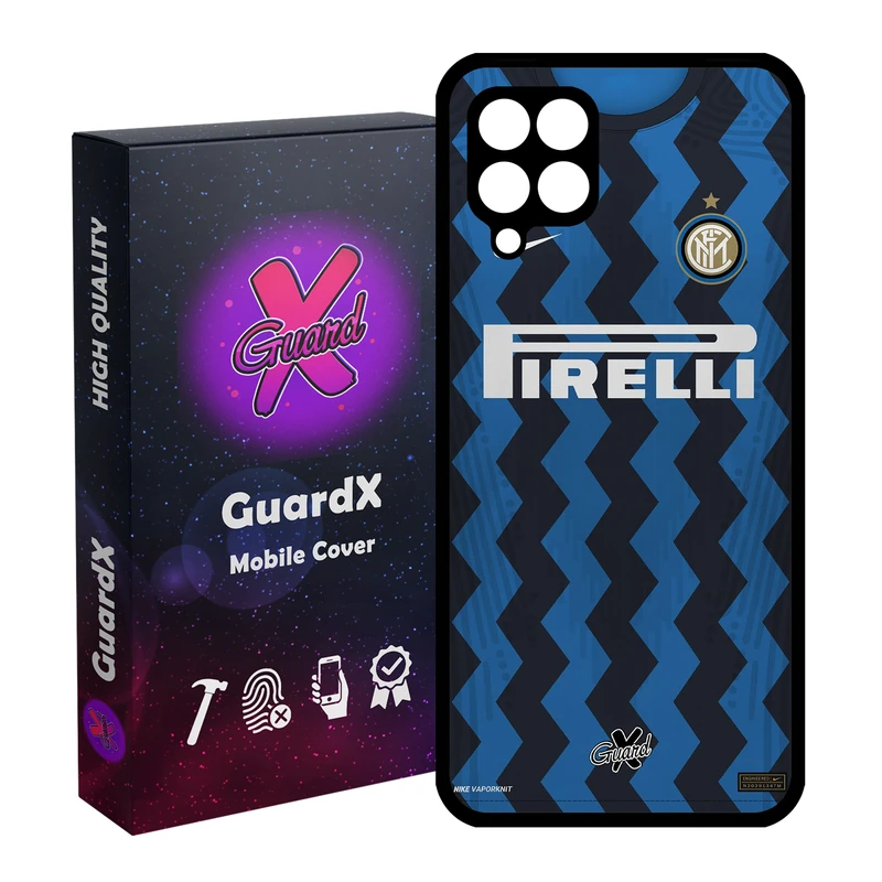 کاور گارد ایکس طرح اینتر میلان مدل Glass10236 مناسب برای گوشی موبایل سامسونگ Galaxy M32 4G / F22