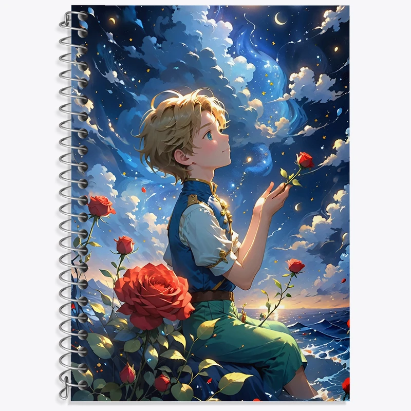 دفتر زبان 50 برگ خندالو مدل سه خط طرح شازده کوچولو کد N3051