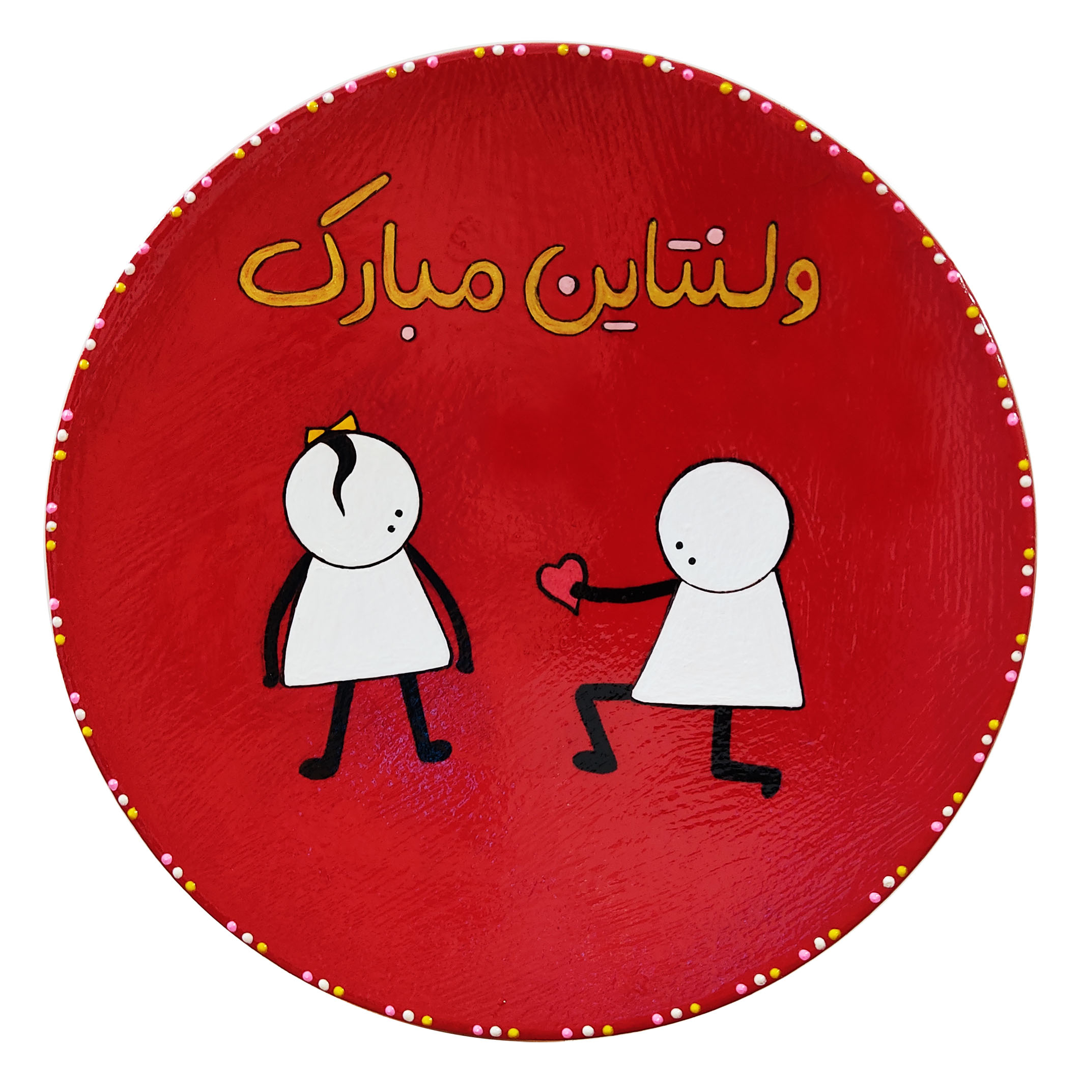 بشقاب دیوارکوب سفالی مدل عاشقانه کد DV-5