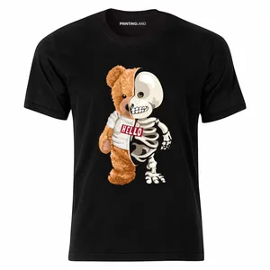 تی شرت آستین کوتاه مردانه پرینتینگ لند طرح SKELTON TEDDY کد P146