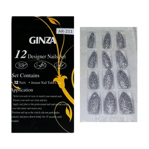  ناخن مصنوعی گینزا مدل 211 بسته 12 عددی