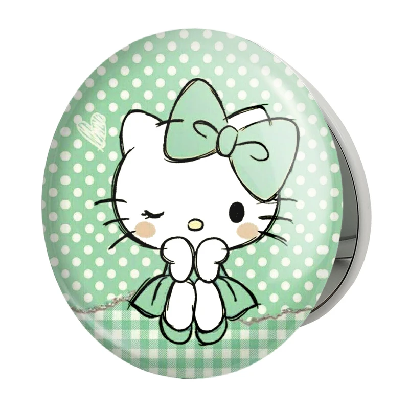 آینه جیبی خندالو طرح هلو کیتی Hello Kitty مدل تاشو کد 2466 