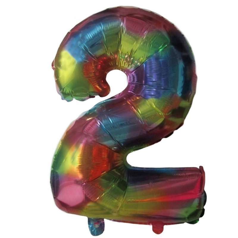 بادکنک فویلی مدل  عدد 2 هفت رنگ