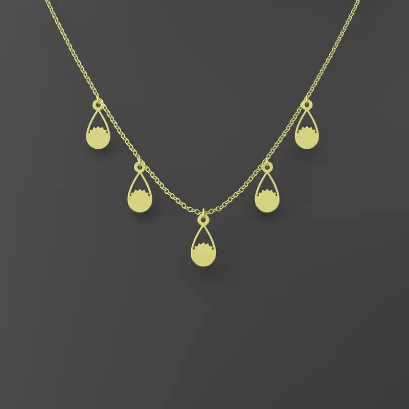 گردنبند طلا 18 عیار زنانه مدوپد مدل اشک کد RNA10748