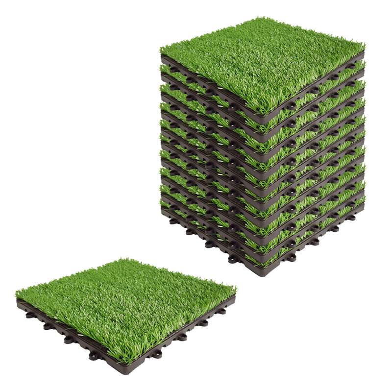 کفپوش مدل تایل چمن مصنوعی صدف کد 25 سایز 30x30 سانتی متر بسته 11 عددی