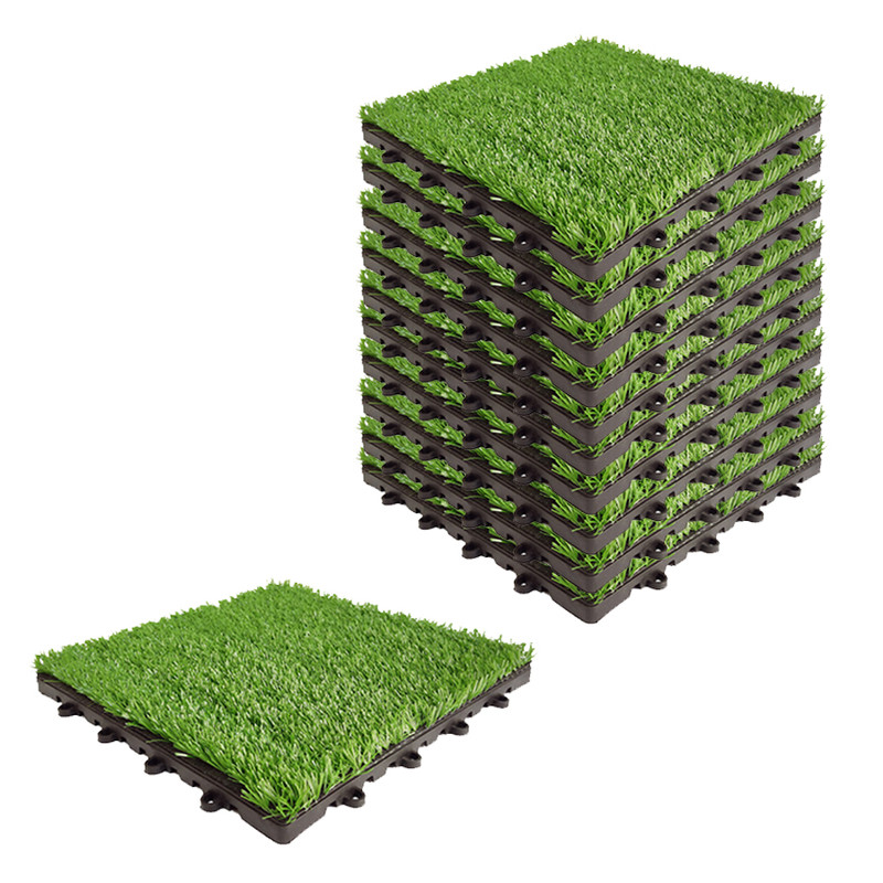 کفپوش مدل تایل چمن مصنوعی صدف کد 25 سایز 30x30 سانتی متر بسته 11 عددی