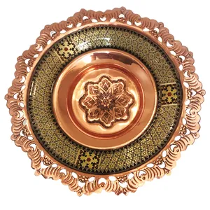 شیرینی خوری خاتم کاری مسی مدل مس و خاتم کد 07